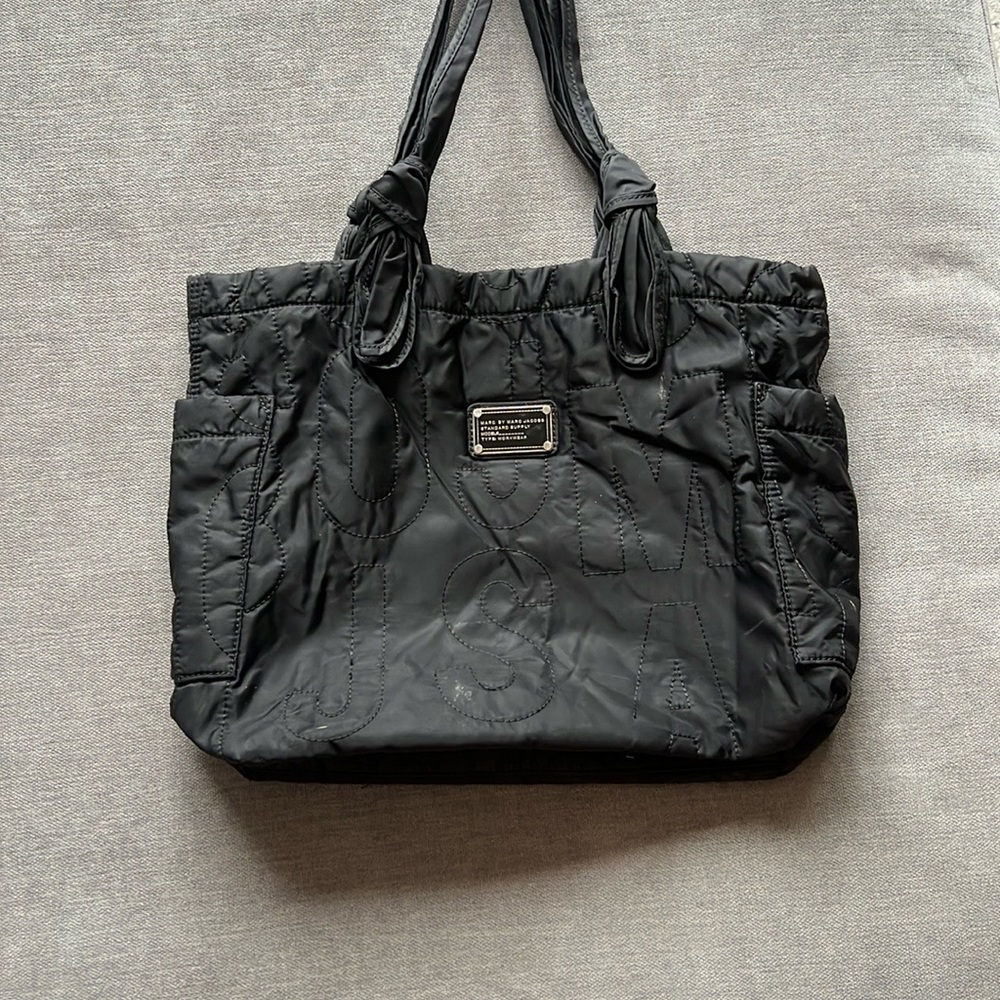 Marc By Marc Jacobs Black Crinkled Nylon Tote